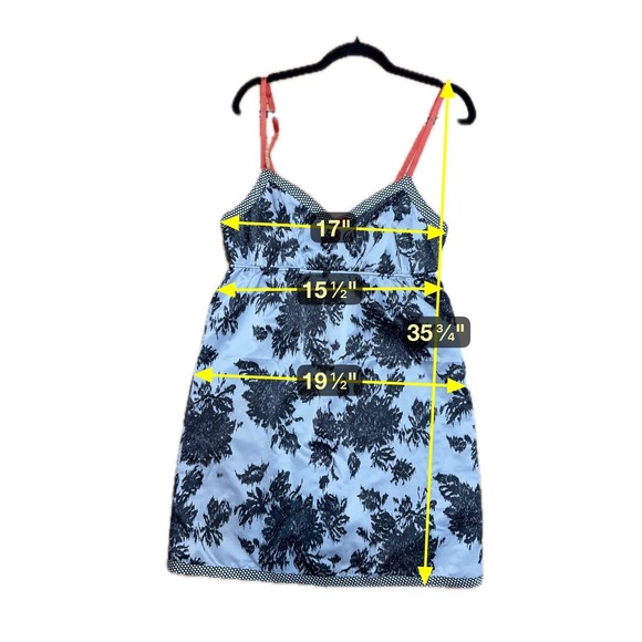 Y2K Babydoll Floral Slip Dress Women Sz M Lace Trim Retro Coquette Indie Sleaze - Picture 6 of 6